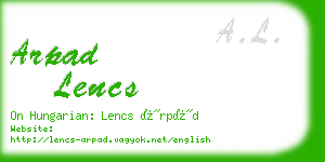 arpad lencs business card